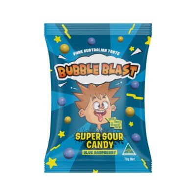 Blue Raspberry Super Sour Candy Pack (70g)