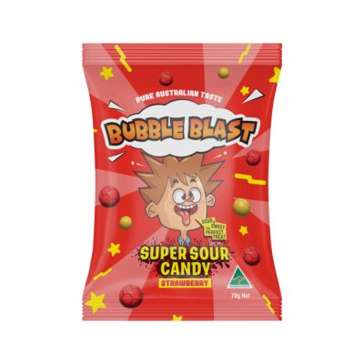 Strawberry Super Sour Candy Pack (70g)
